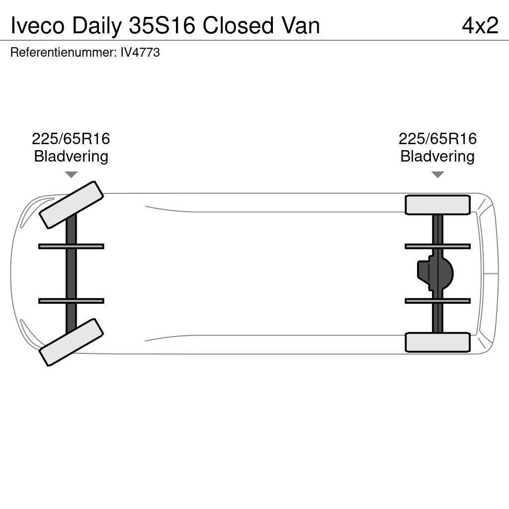 Iveco Daily 35S16 Closed Van Kapali kasa kamyonetler