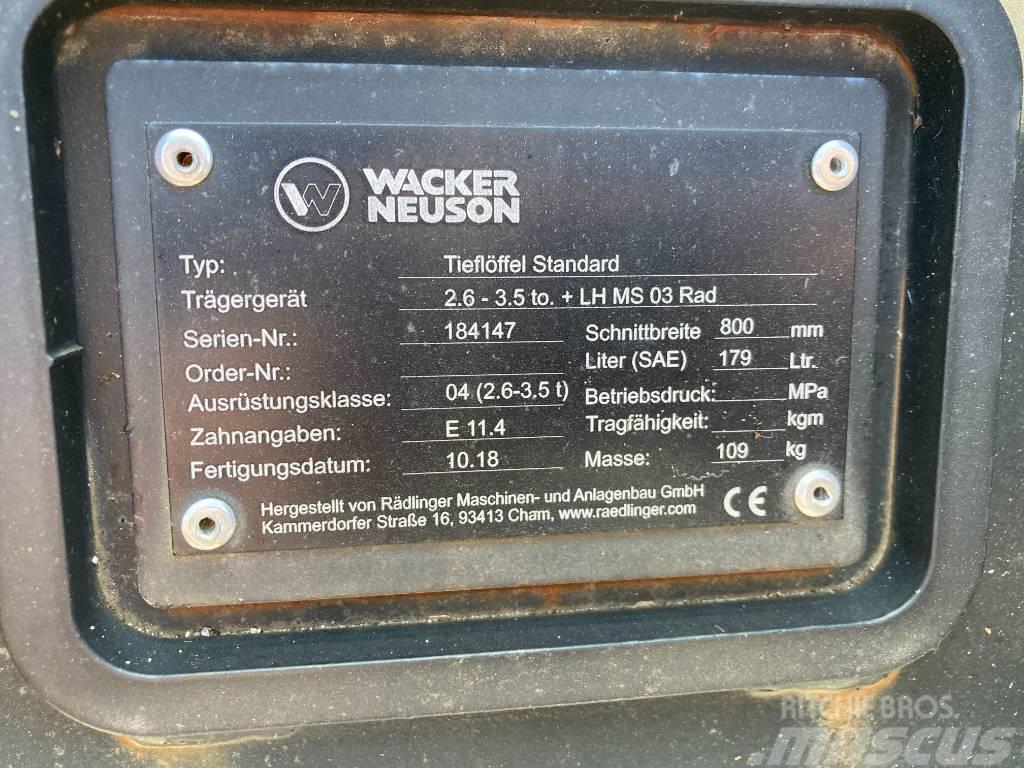 Wacker Neuson Tieflöffel 800mm MS03 Radlog Kırıcı kepçeler