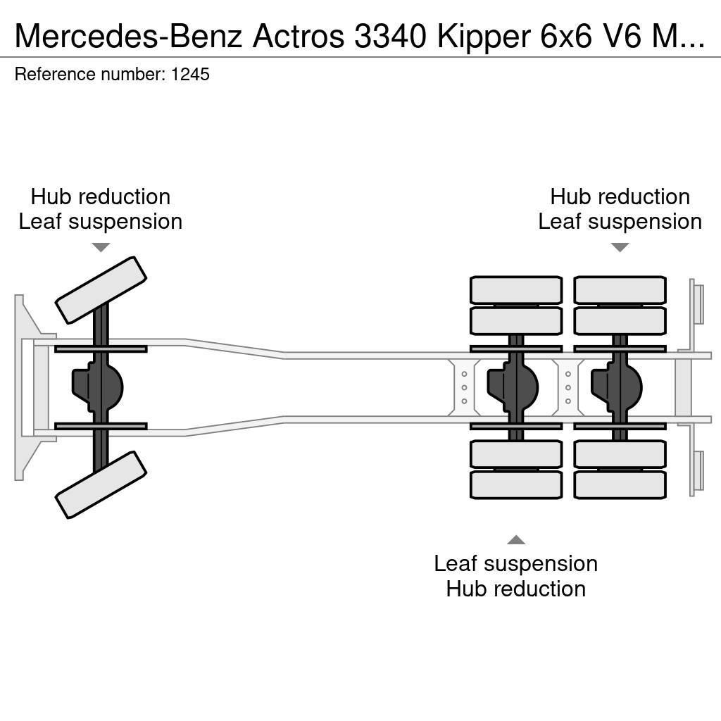 Mercedes-Benz Actros 3340 Kipper 6x6 V6 Manuel Gearbox Full Stee Damperli kamyonlar