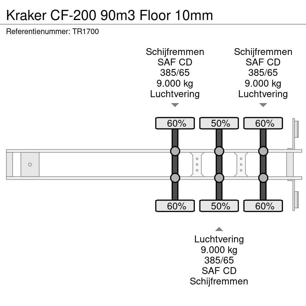 Kraker CF-200 90m3 Floor 10mm Kayar zemin yarı römorklar