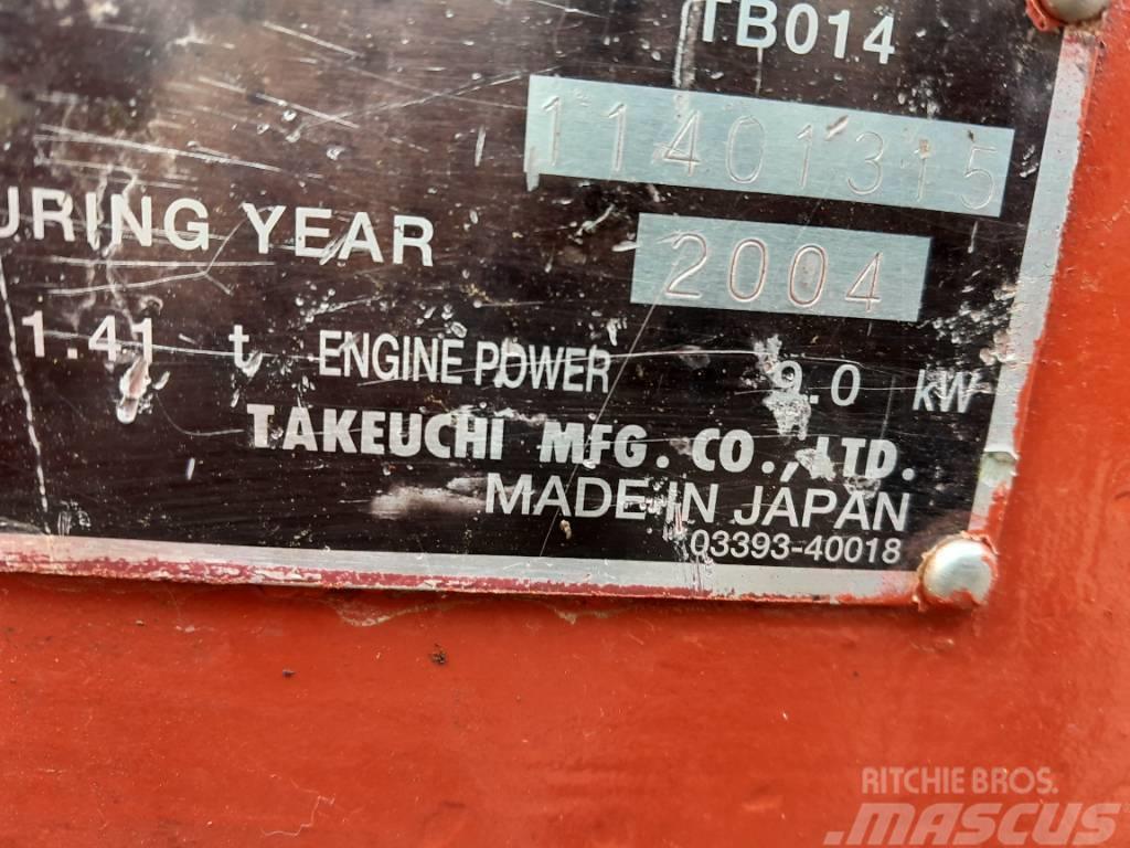 Takeuchi TB014 Mini ekskavatörler, 7 tona dek