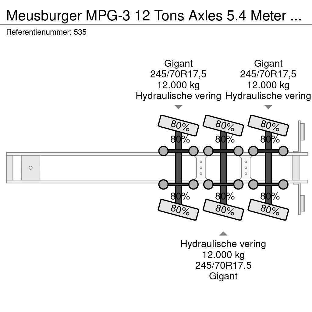 Meusburger MPG-3 12 Tons Axles 5.4 Meter extand. 4 Meter Exte Low loader yari çekiciler