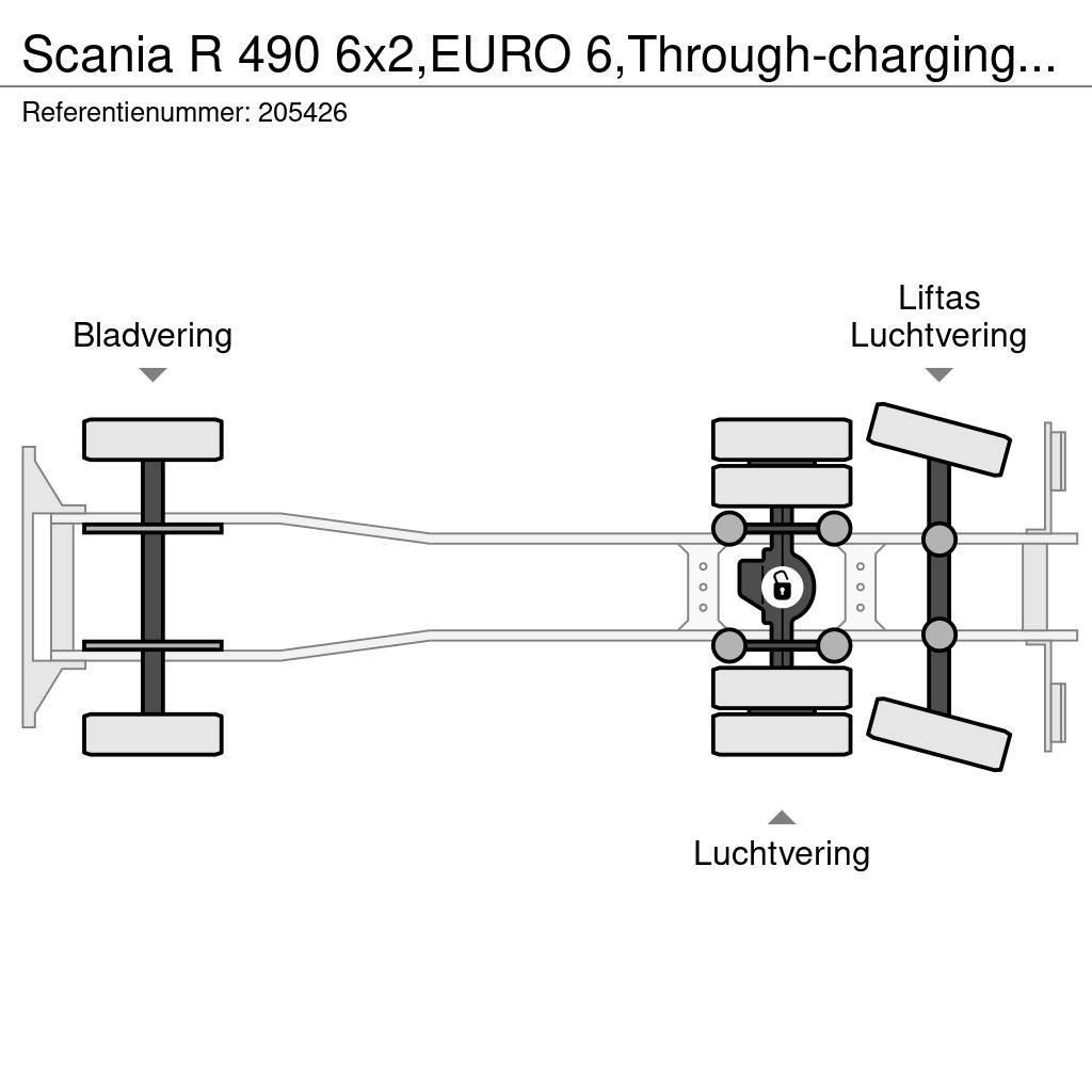Scania R 490 6x2,EURO 6,Through-charging system,Retarder, Kayar tenteli kamyonlar