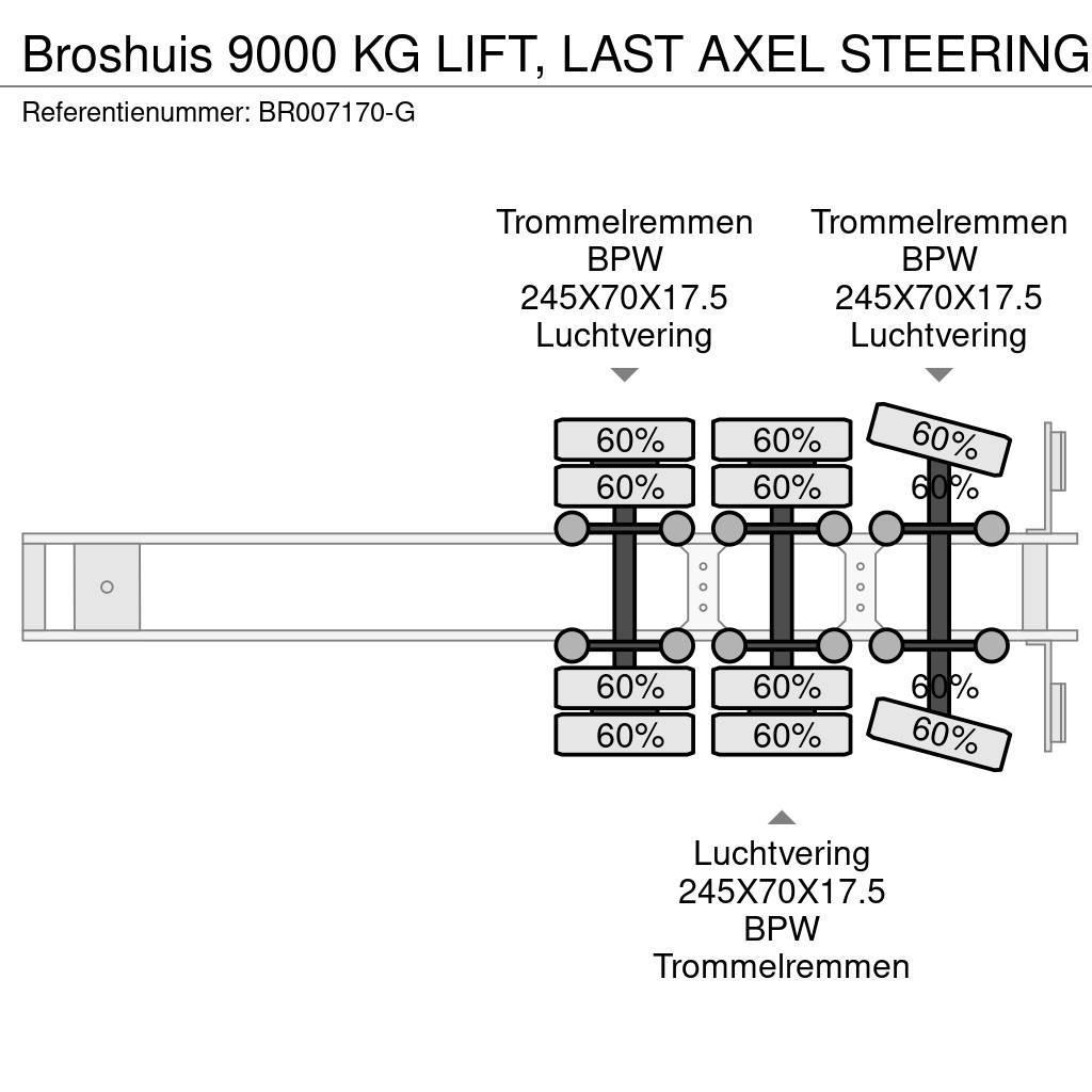 Broshuis 9000 KG LIFT, LAST AXEL STEERING Low loader yari çekiciler