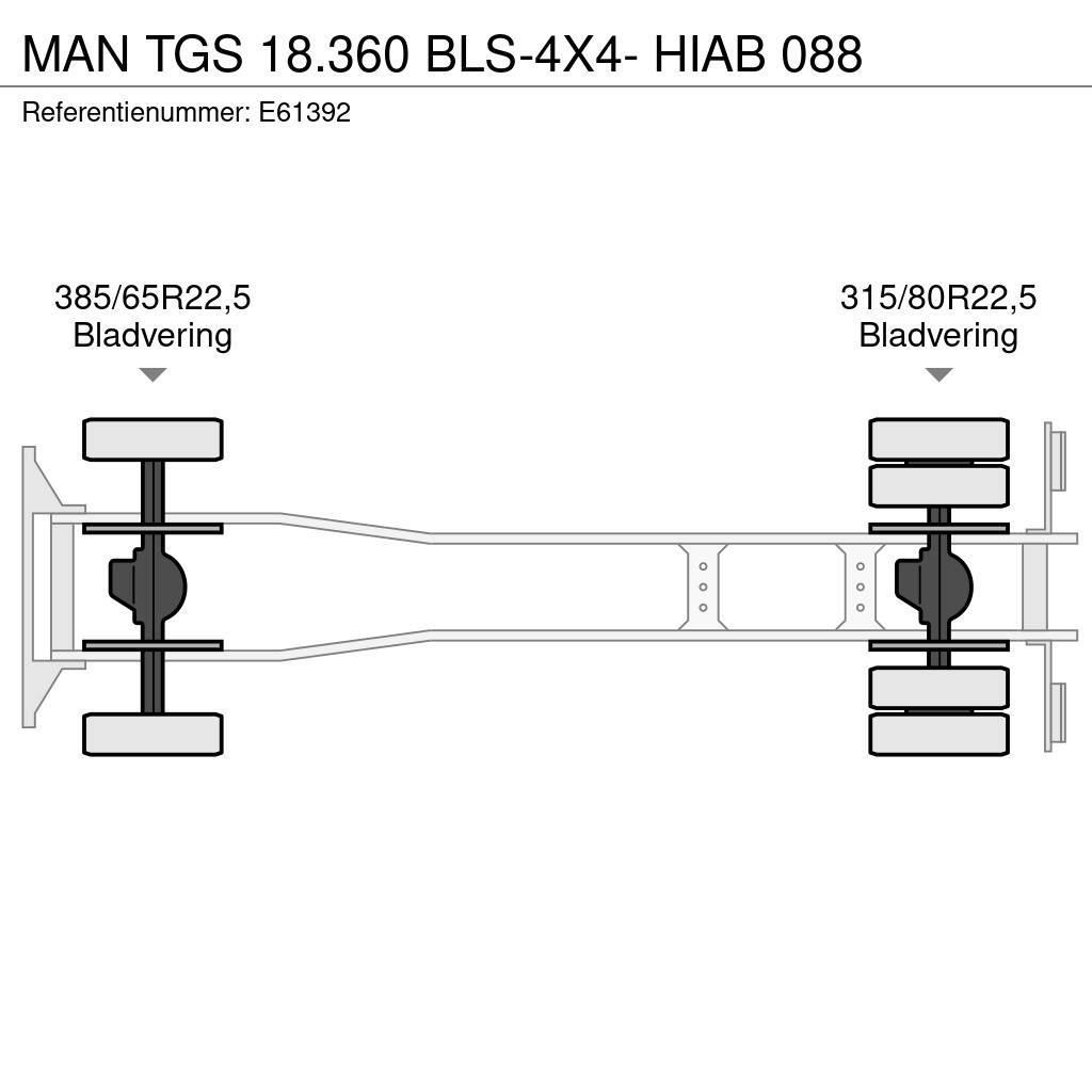 MAN TGS 18.360 BLS-4X4- HIAB 088 Damperli kamyonlar