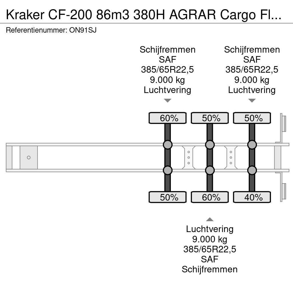 Kraker CF-200 86m3 380H AGRAR Cargo Floor Alcoa dura brig Kayar zemin yarı römorklar