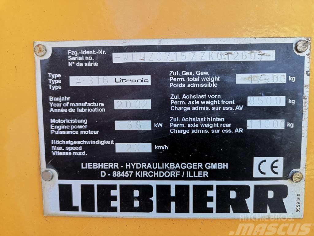 Liebherr A 316 Litronic Lastik tekerli ekskavatörler