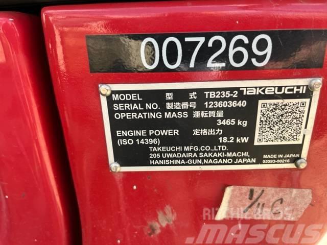 Takeuchi TB235 Mini ekskavatörler, 7 tona dek