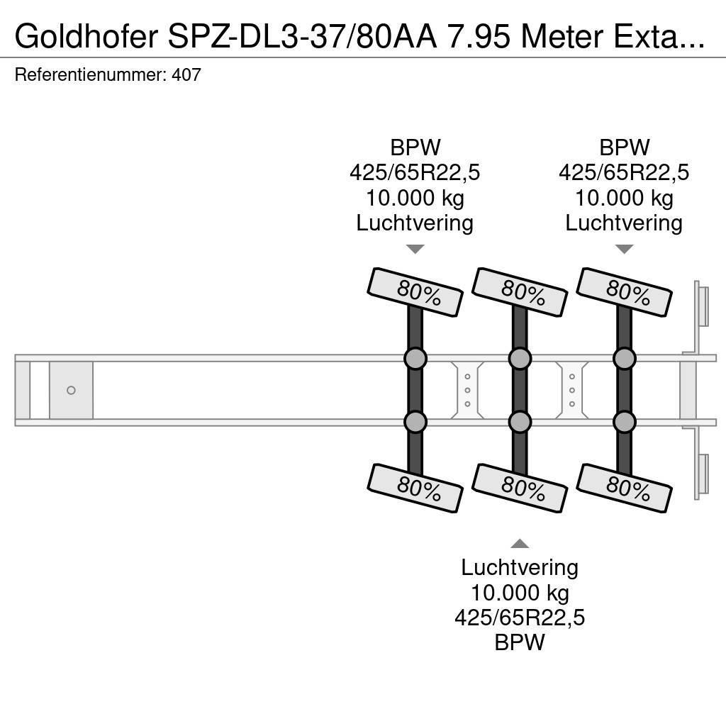 Goldhofer SPZ-DL3-37/80AA 7.95 Meter Extandable Powersteerin Flatbed çekiciler