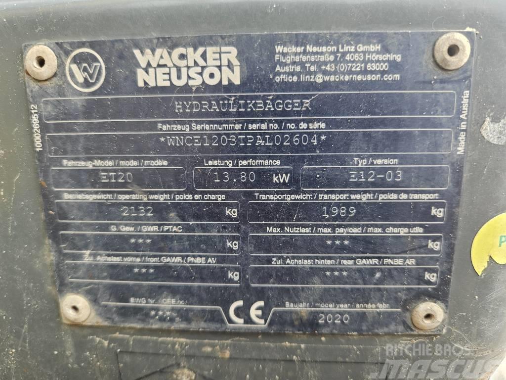 Wacker Neuson ET 20 Mini ekskavatörler, 7 tona dek