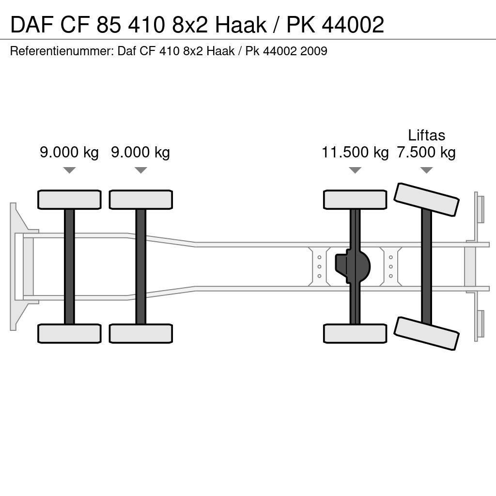 DAF CF 85 410 8x2 Haak / PK 44002 Vinçli kamyonlar