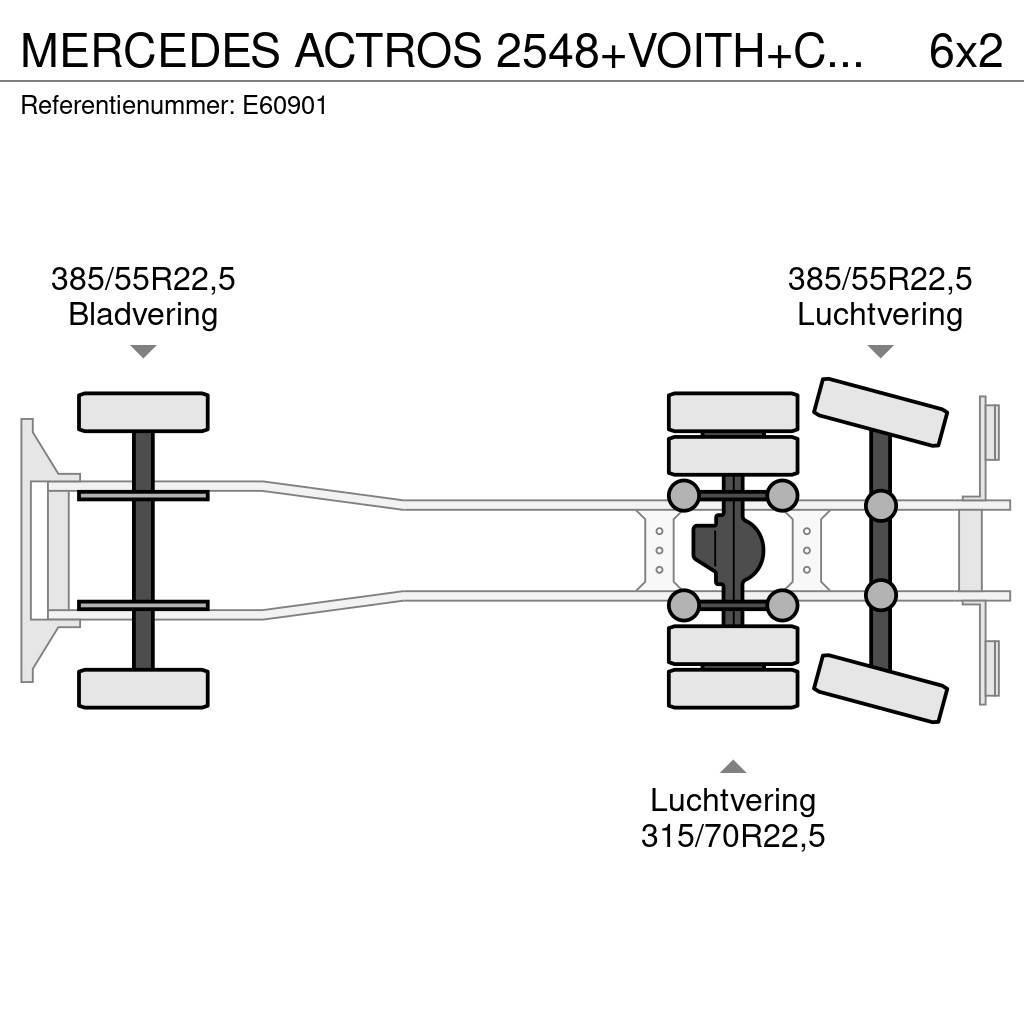 Mercedes-Benz ACTROS 2548+VOITH+CHARIOT EMBARQUER Kayar tenteli kamyonlar