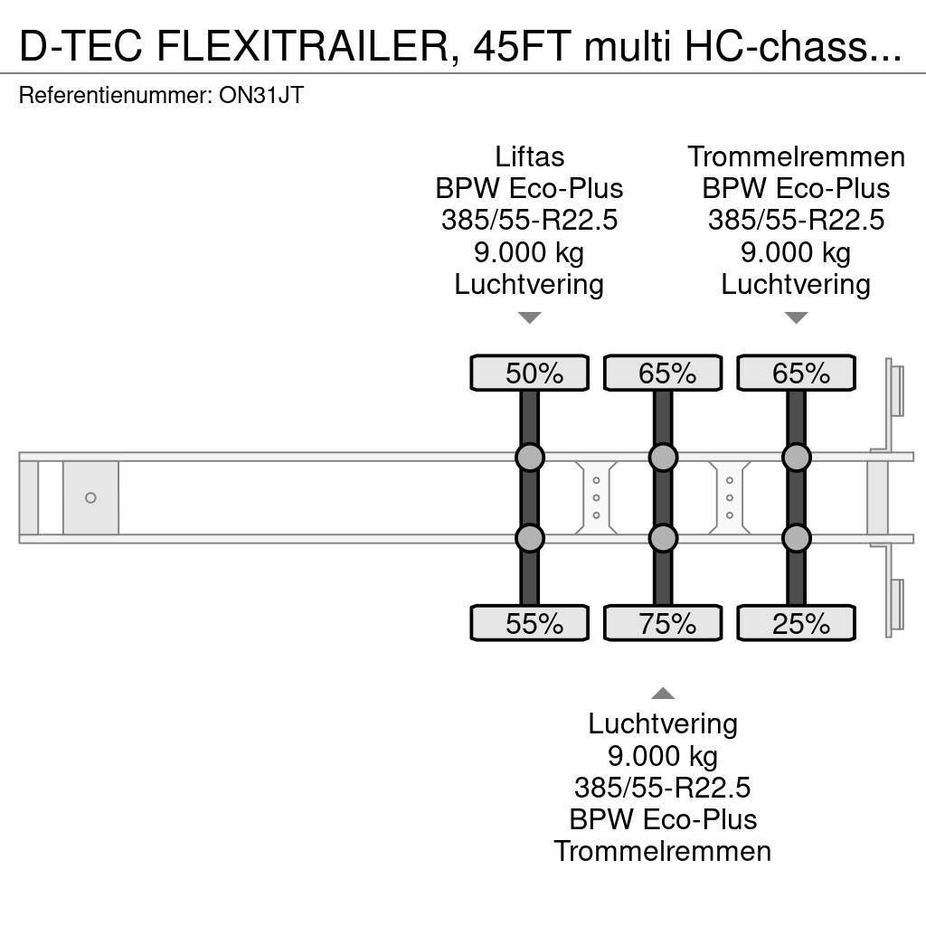 D-tec FLEXITRAILER, 45FT multi HC-chassis, ADR (EX/II, E Konteyner yari çekiciler