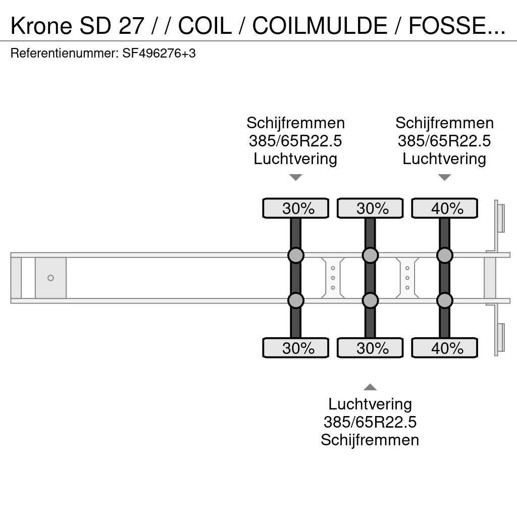 Krone SD 27 / / COIL / COILMULDE / FOSSE Á BOBINE Flatbed çekiciler
