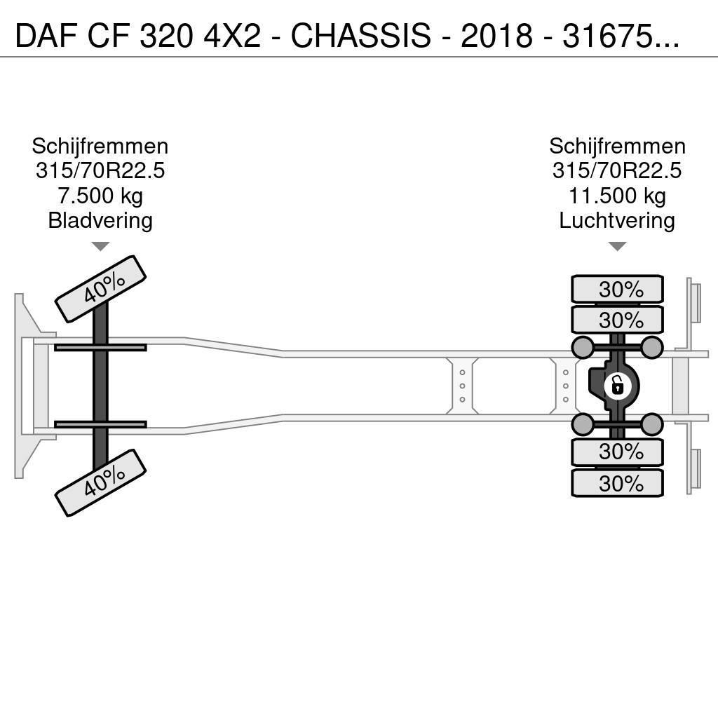 DAF CF 320 4X2 - CHASSIS - 2018 - 316750KM - LAADKLEP Çekiciler