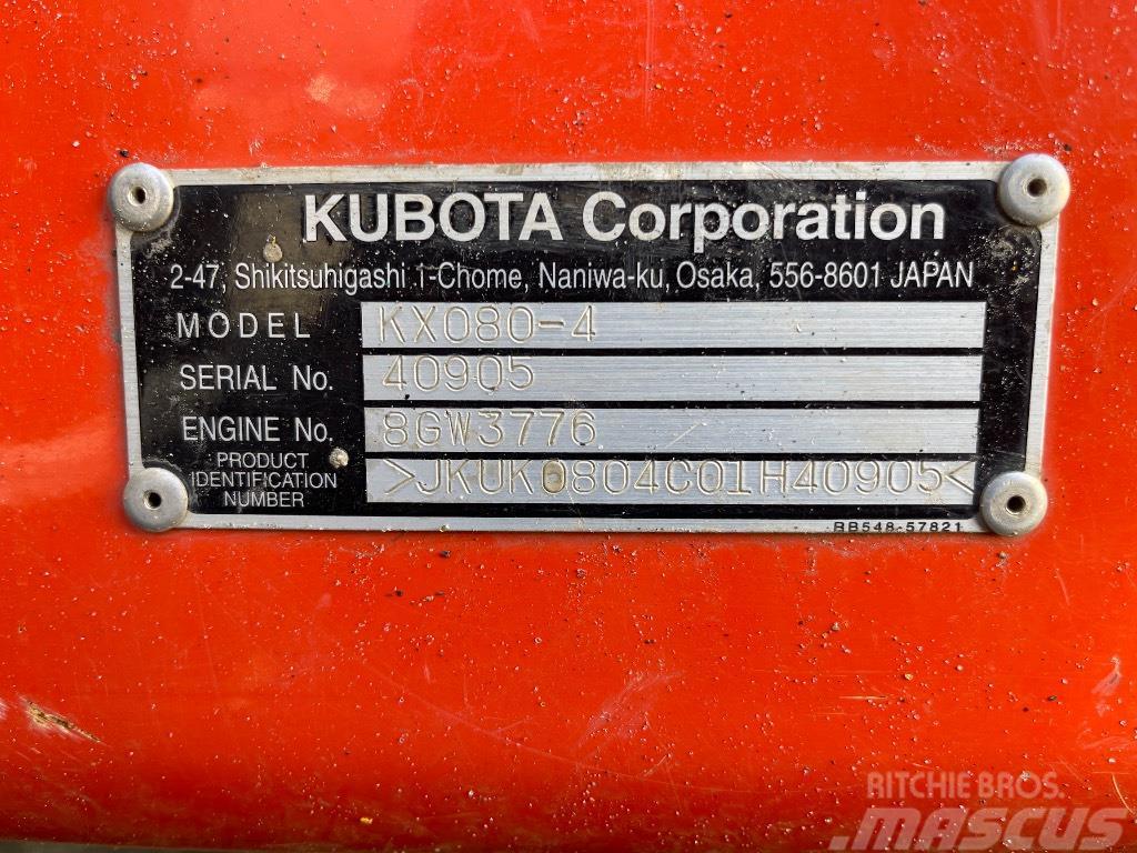Kubota KX 080-4 Mini ekskavatörler, 7 tona dek