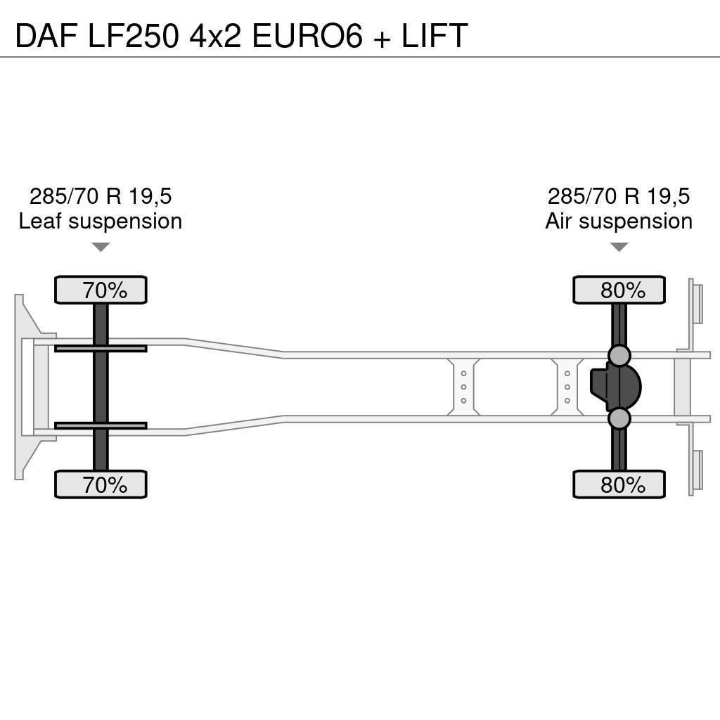 DAF LF250 4x2 EURO6 + LIFT Kapali kasa kamyonlar