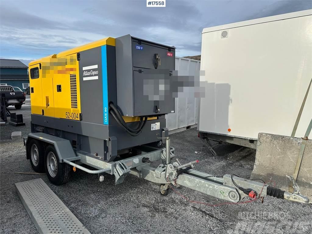 Atlas Copco QAS80 diesel generator/aggegate on trailer Diger parçalar