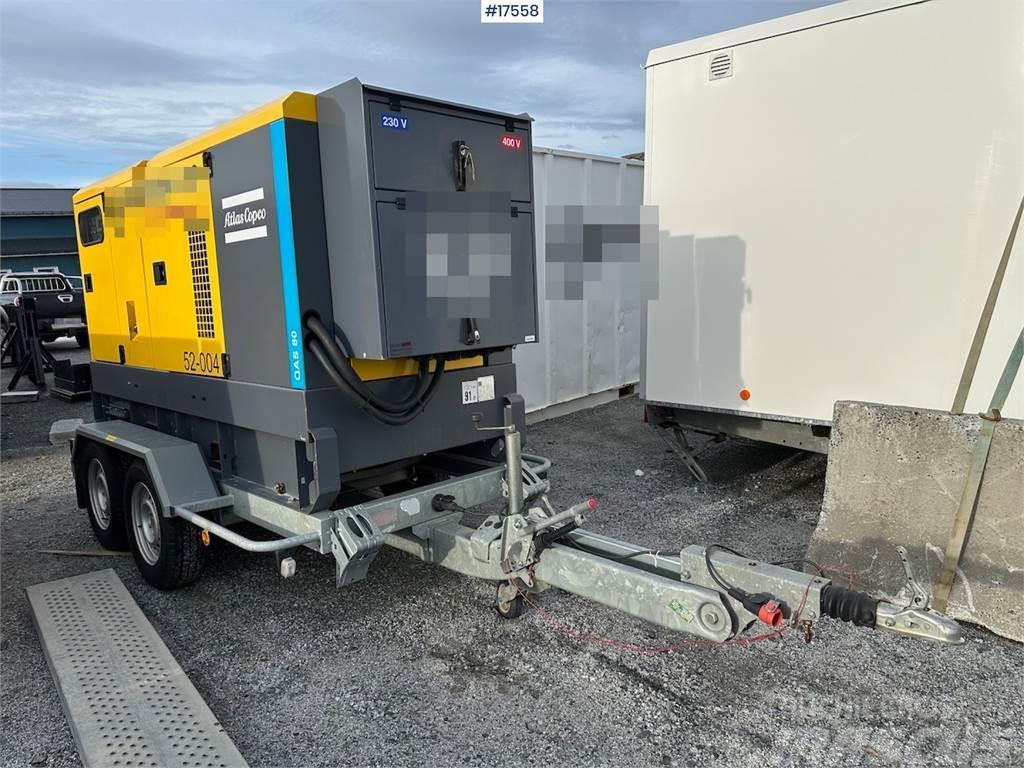 Atlas Copco QAS80 diesel generator/aggegate on trailer Diger parçalar