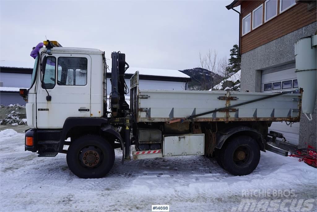 MAN 13.232 FA 4x4 crane truck w/ HIAB 5 T/M & tipper Araç üzeri vinçler