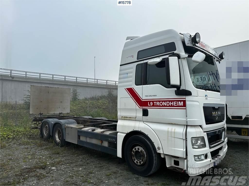 MAN TGX 26.480 6x2 Container truck w/ lift. Rep object Römorklar, konteyner