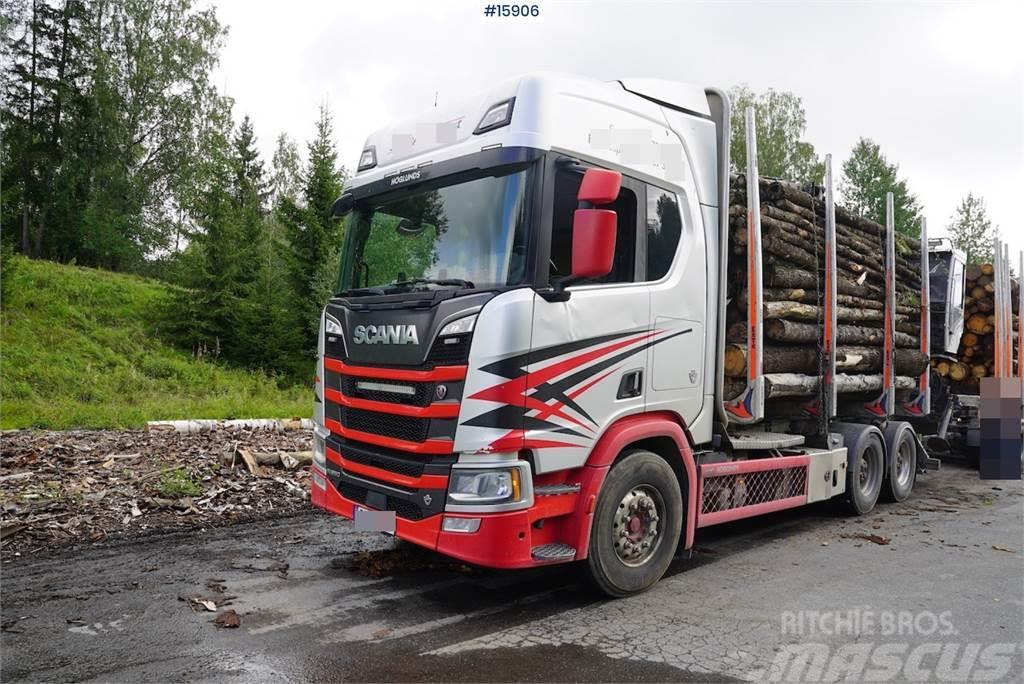 Scania R650 6x4 timber truck with crane Tomruk kamyonlari