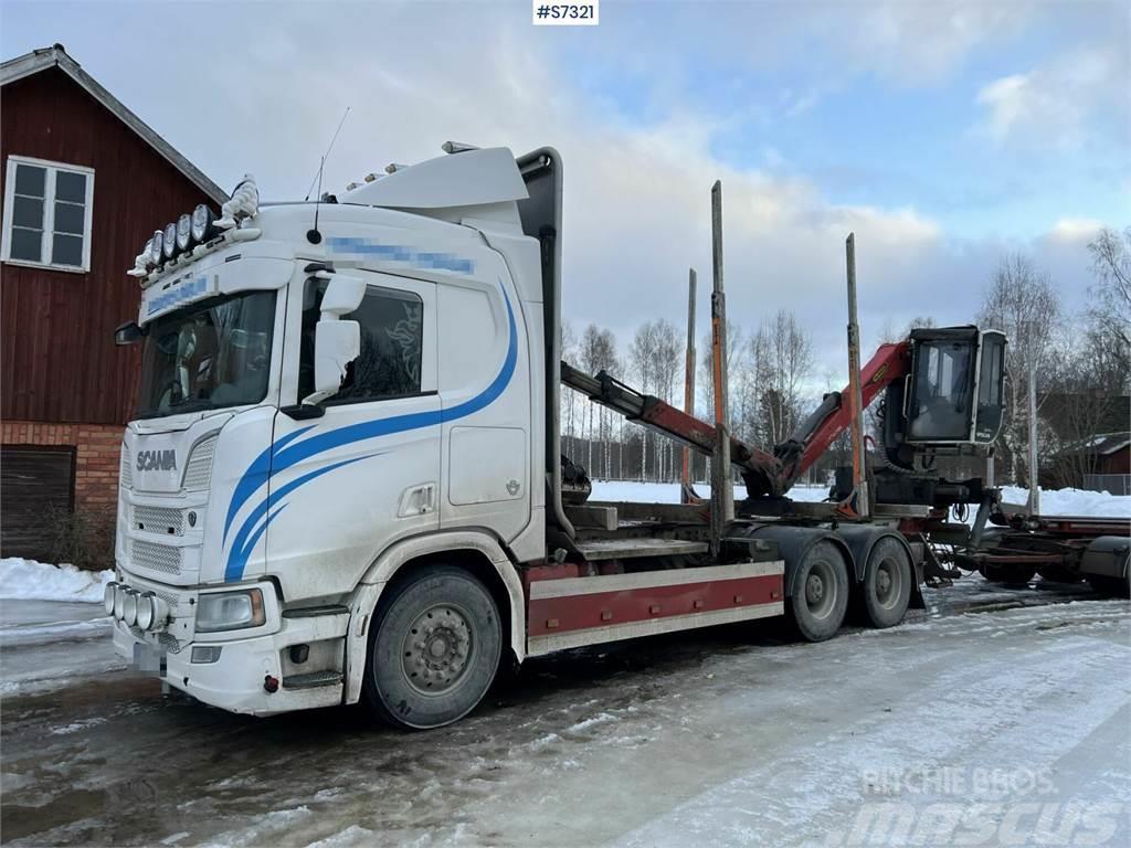 Scania R650 Timber truck with wagon and crane Tomruk kamyonlari