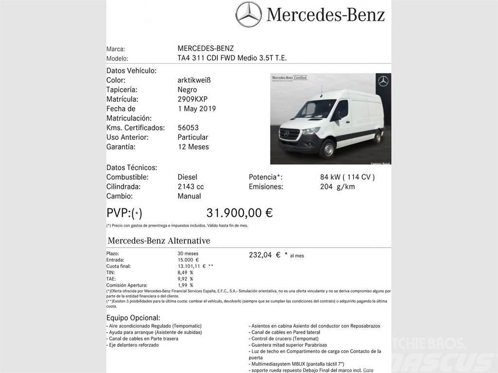 Mercedes-Benz Sprinter 311 CDI MEDIO 3.5T T. ALTO Panel vanlar