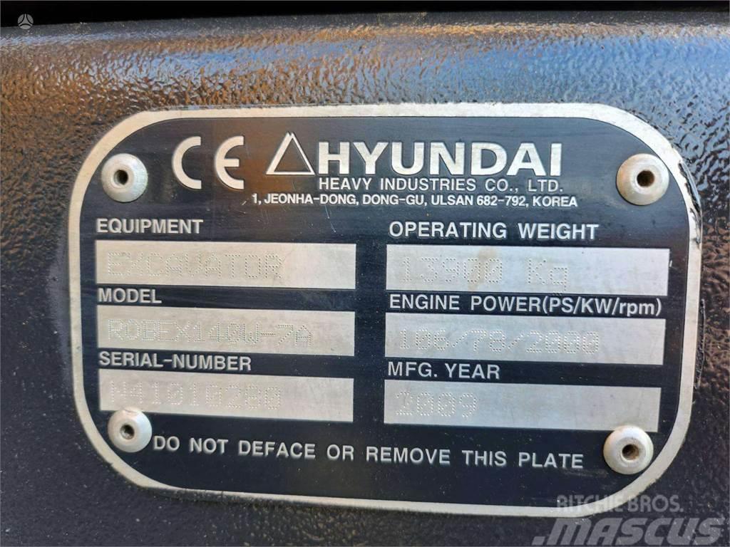 Hyundai Robex 140W-7A ROTOTILTAS + KAU Paletli ekskavatörler