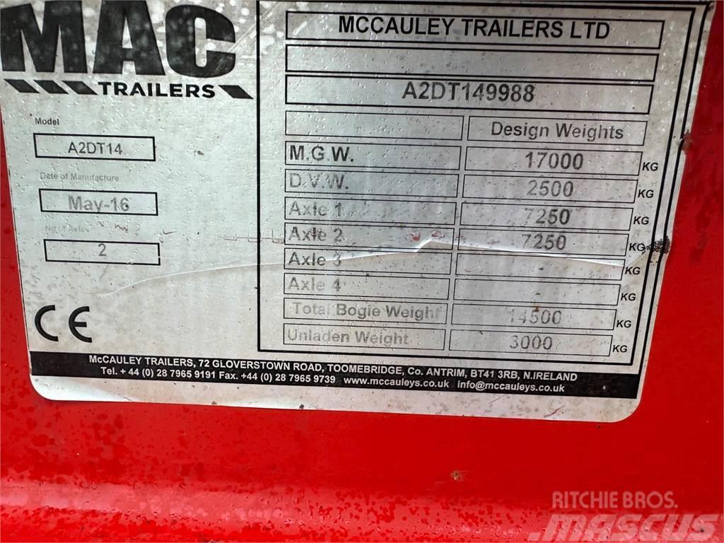  AG McCauley 14 Ton Dump Trailer, Oil & Air Brakes Silo tankeri