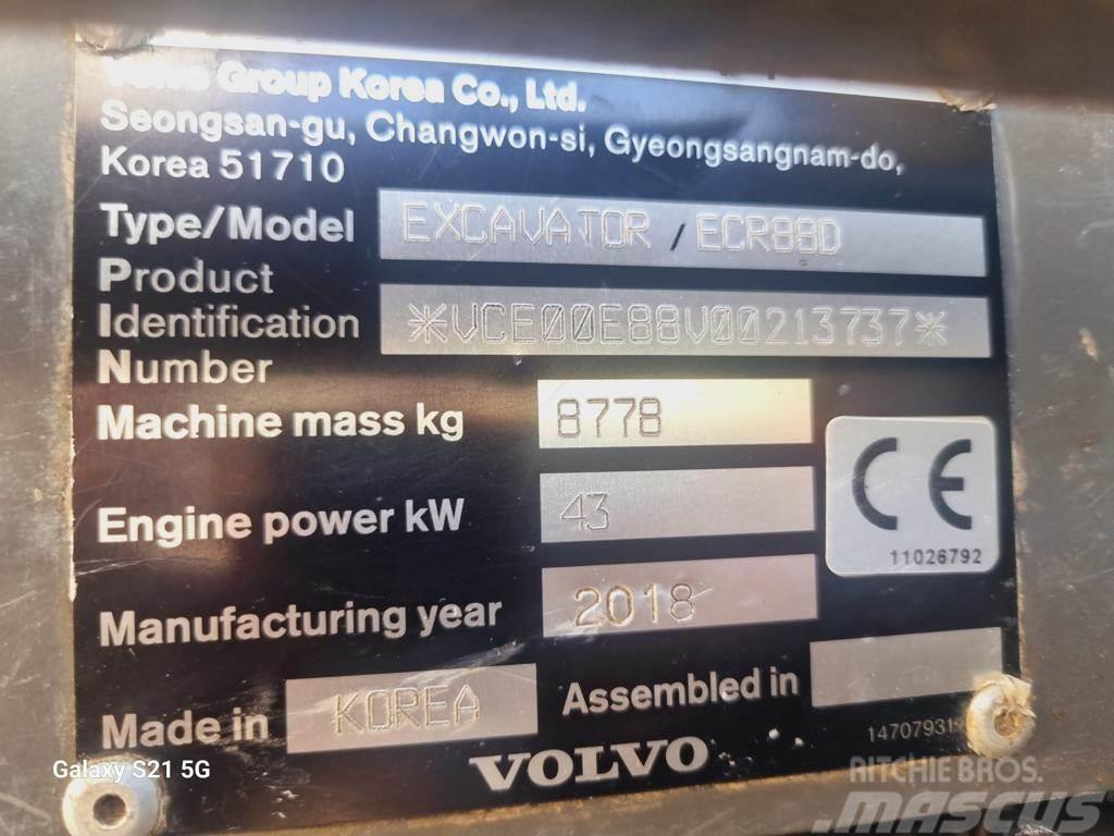 Volvo ECR88D Mini ekskavatörler, 7 tona dek