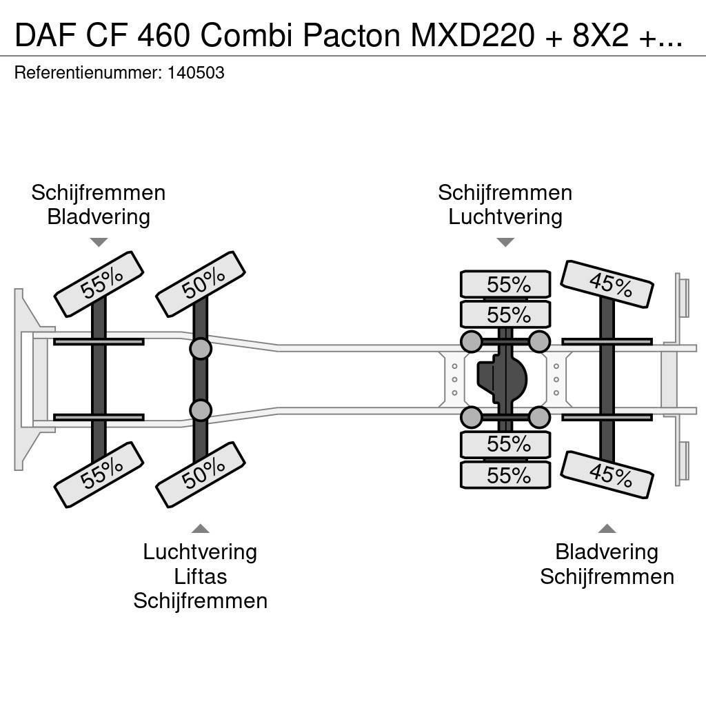 DAF CF 460 Combi Pacton MXD220 + 8X2 + Manual + Euro 6 Flatbed kamyonlar