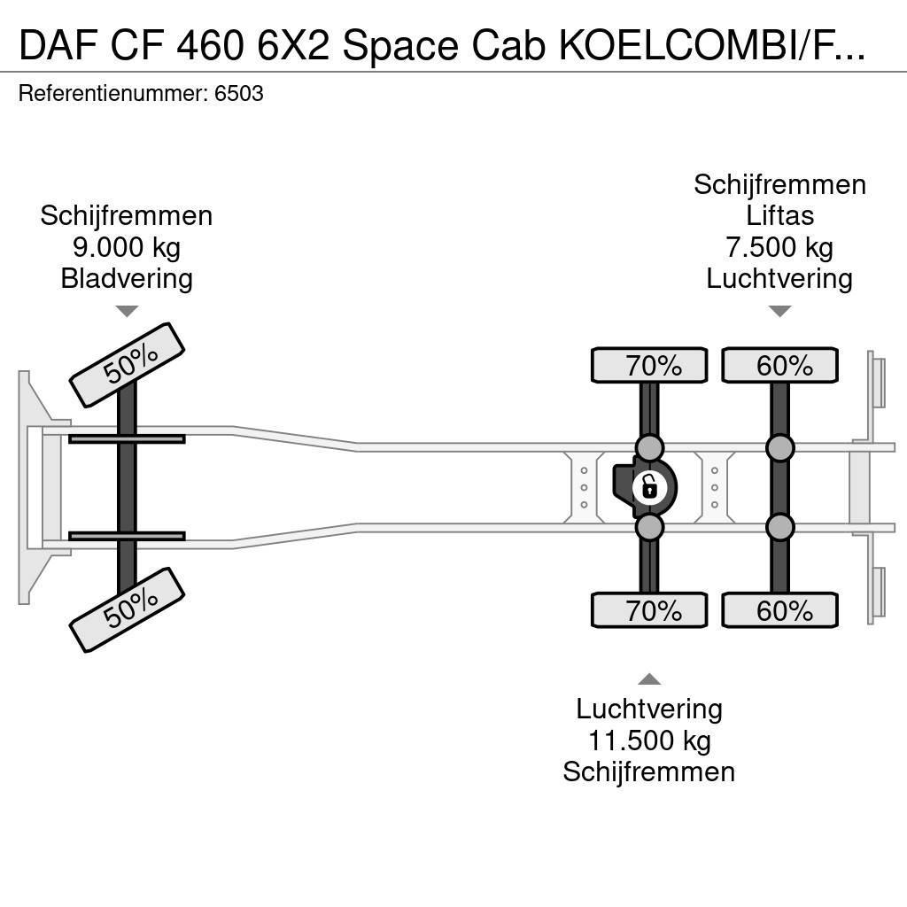 DAF CF 460 6X2 Space Cab KOELCOMBI/FLOWERS TRS 810+740 Frigofrik kamyonlar