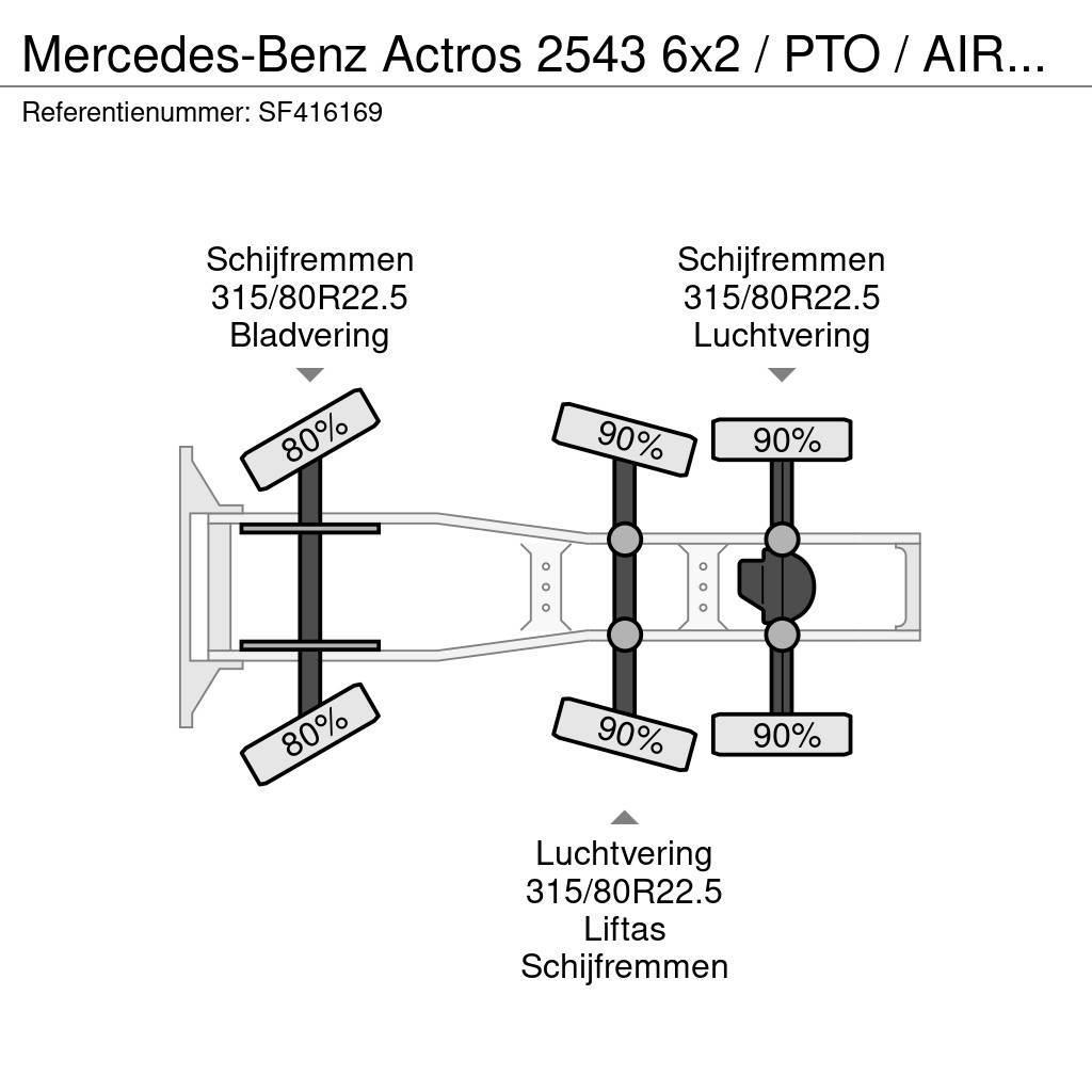 Mercedes-Benz Actros 2543 6x2 / PTO / AIRCO / EURO 6 Çekiciler