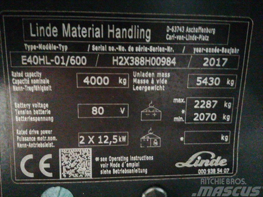 Linde E40HL-01/600 Elektrikli forkliftler