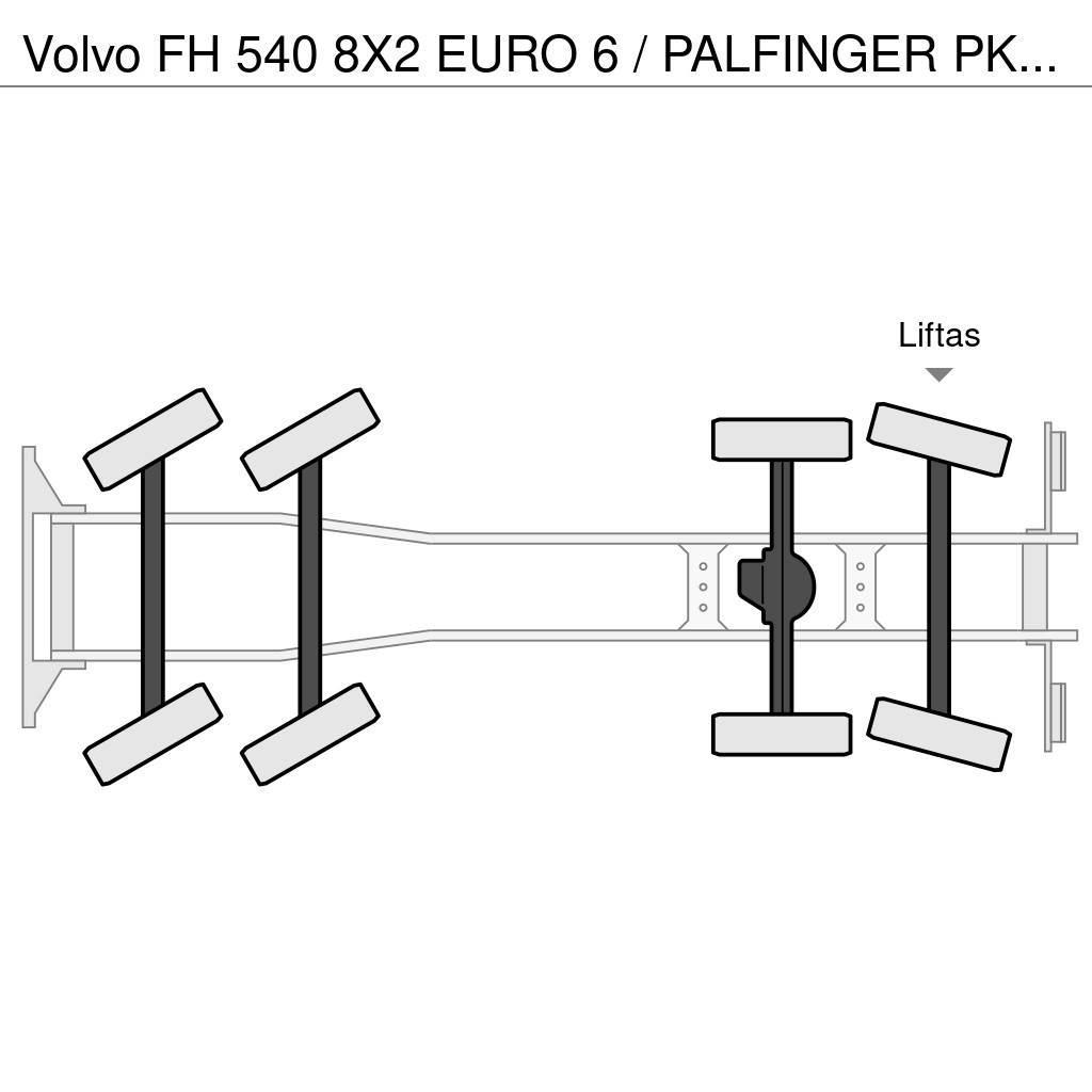 Volvo FH 540 8X2 EURO 6 / PALFINGER PK 92002 KRAAN + FLY Flatbed kamyonlar