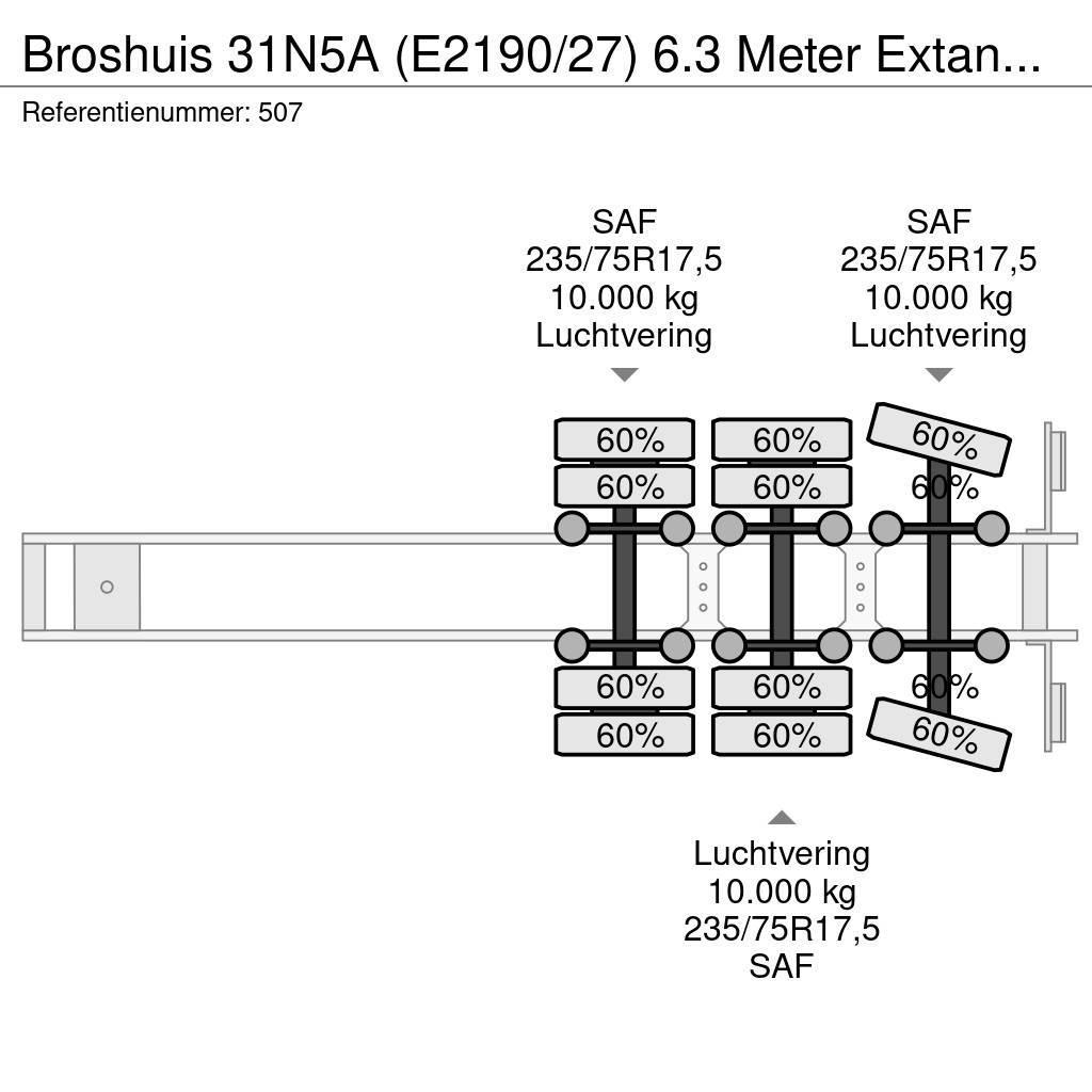 Broshuis 31N5A (E2190/27) 6.3 Meter Extandable Liftaxle! Low loader yari çekiciler