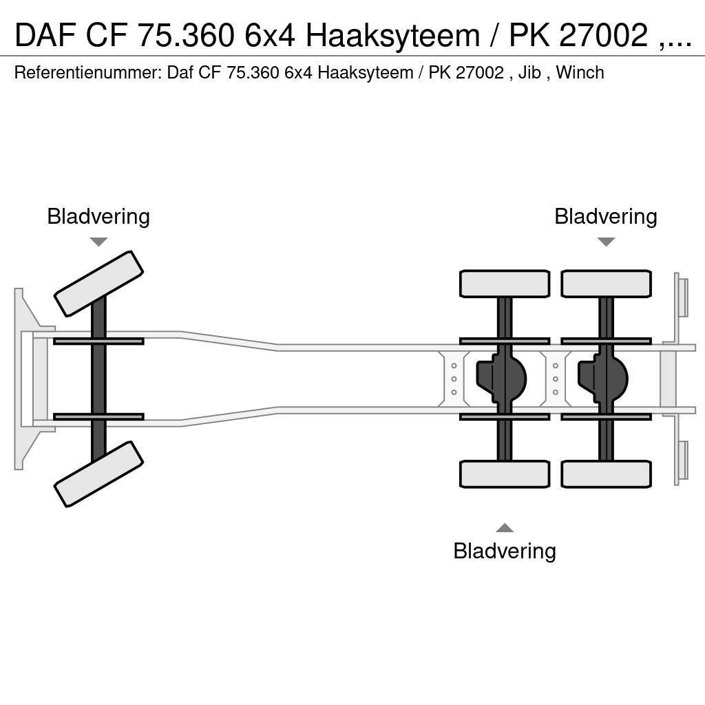 DAF CF 75.360 6x4 Haaksyteem / PK 27002 , Jib , Winch Vinçli kamyonlar
