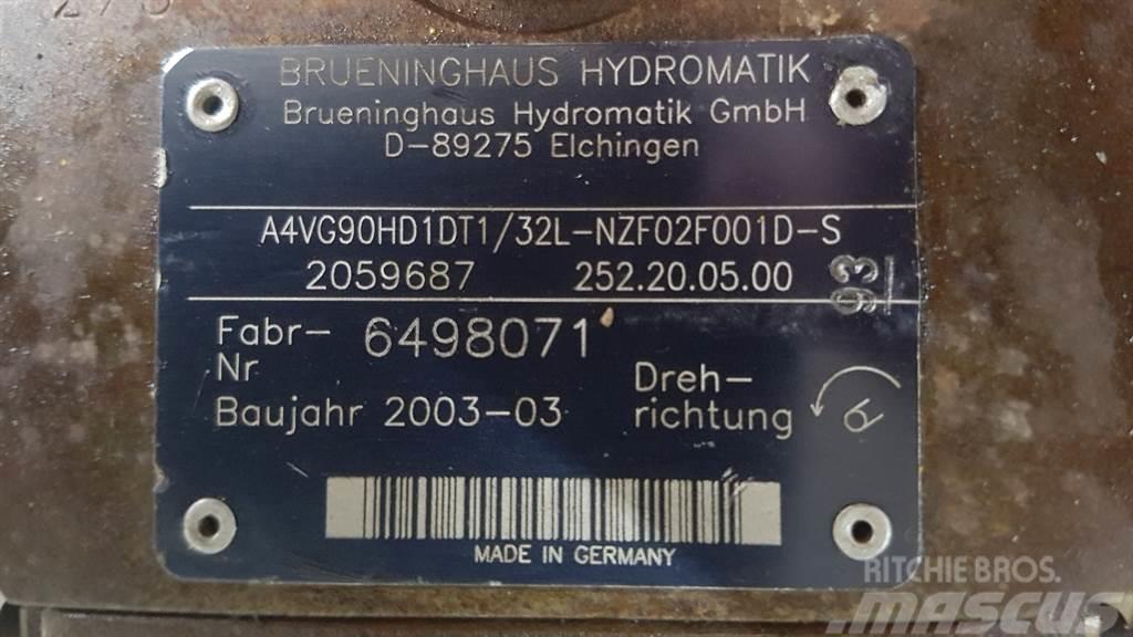 Brueninghaus Hydromatik A4VG90HD1DT1/32L - Drive pump/Fahrpumpe/Rijpomp Hidrolik