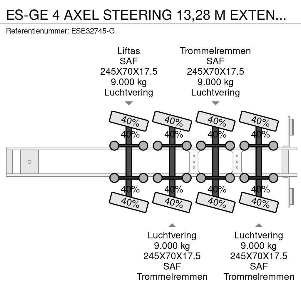 Es-ge 4 AXEL STEERING 13,28 M EXTENDABLE Low loader yari çekiciler