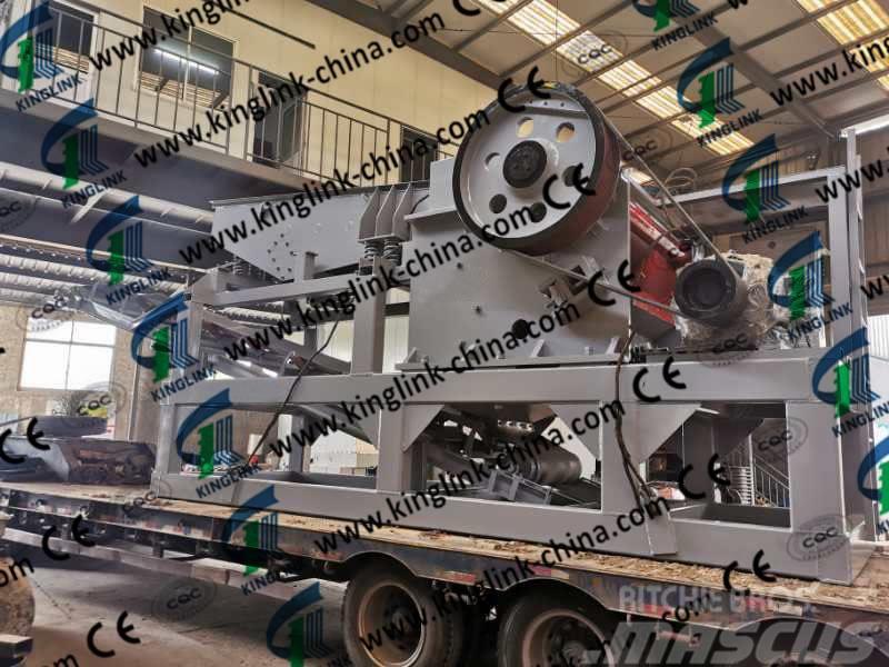 Kinglink PE600X900 Semi Mobile Quarry Jaw Crusher Plant Gezer kırıcılar