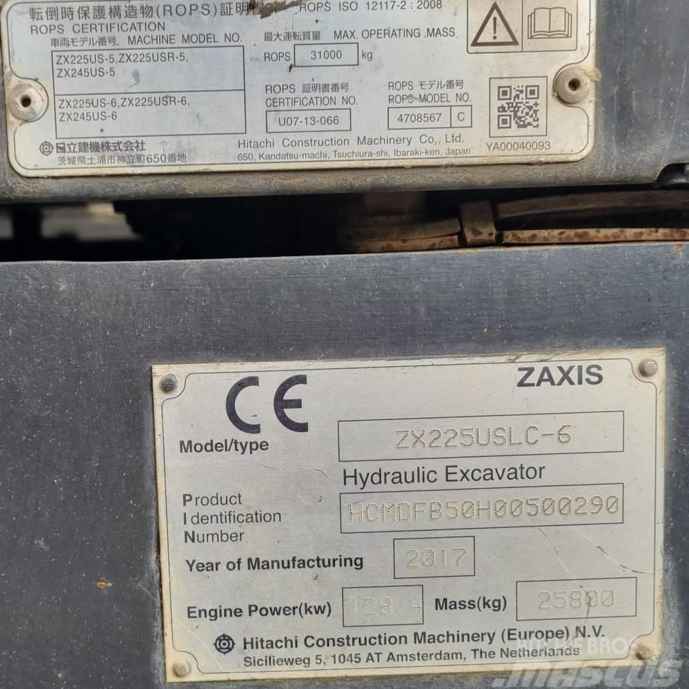 Hitachi ZX 225 US LC-6 Paletli ekskavatörler