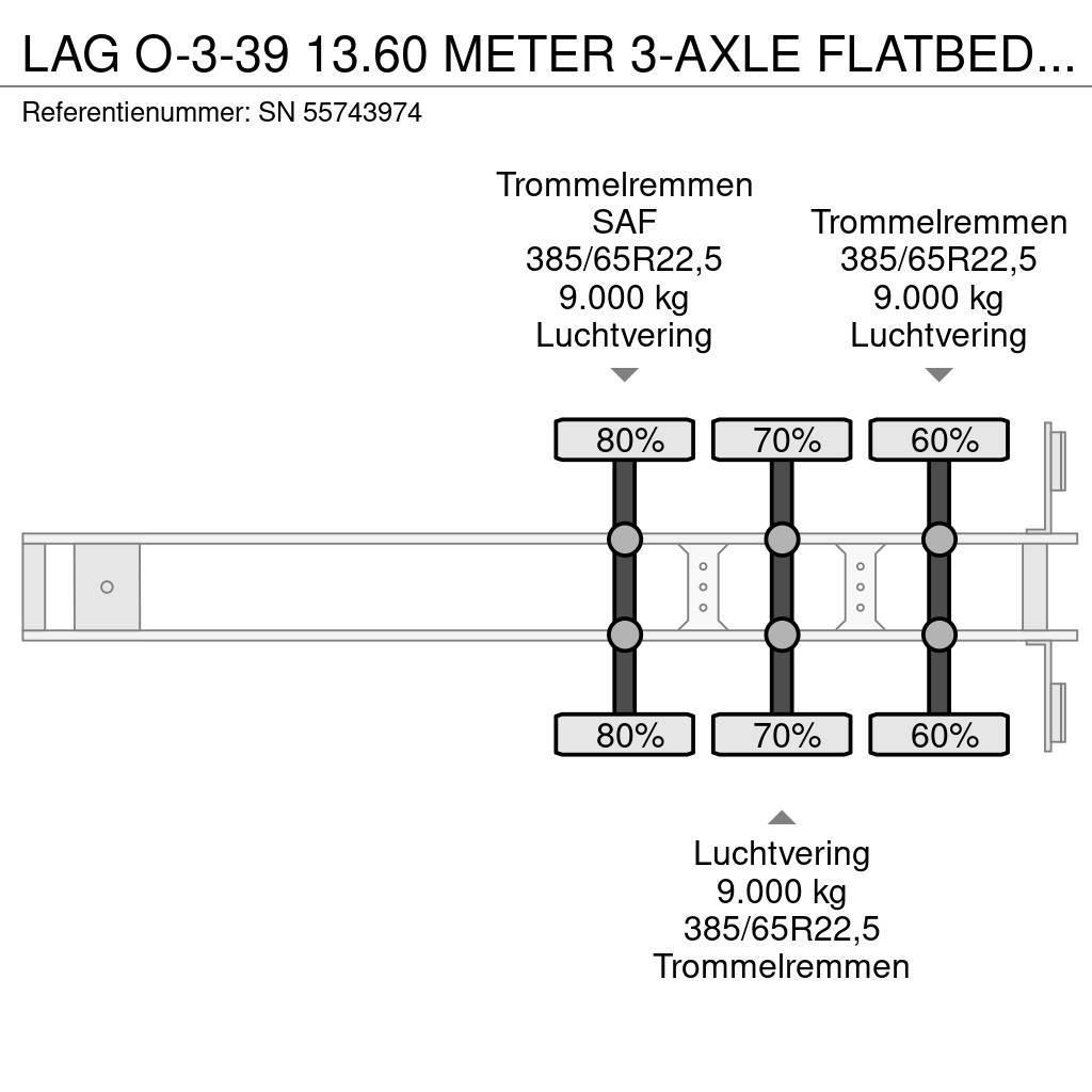 LAG O-3-39 13.60 METER 3-AXLE FLATBED (DRUM BRAKES / A Flatbed çekiciler