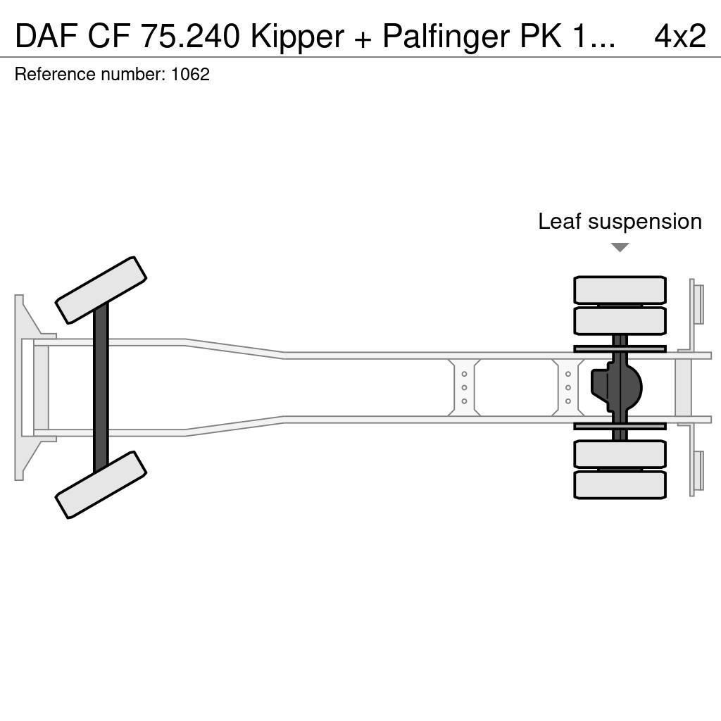 DAF CF 75.240 Kipper + Palfinger PK 10500 Crane Perfec Damperli kamyonlar