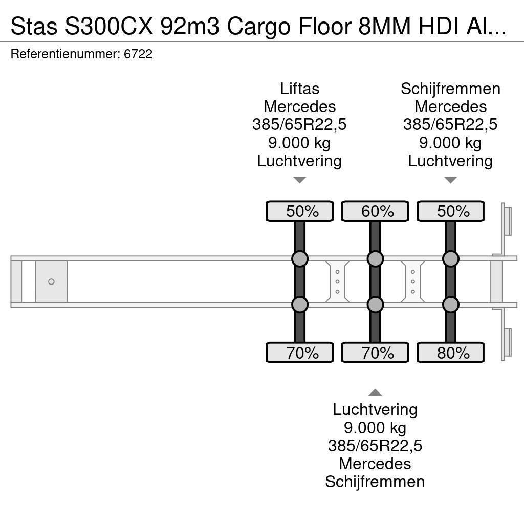 Stas S300CX 92m3 Cargo Floor 8MM HDI Alcoa's Liftachse Kayar zemin yarı römorklar