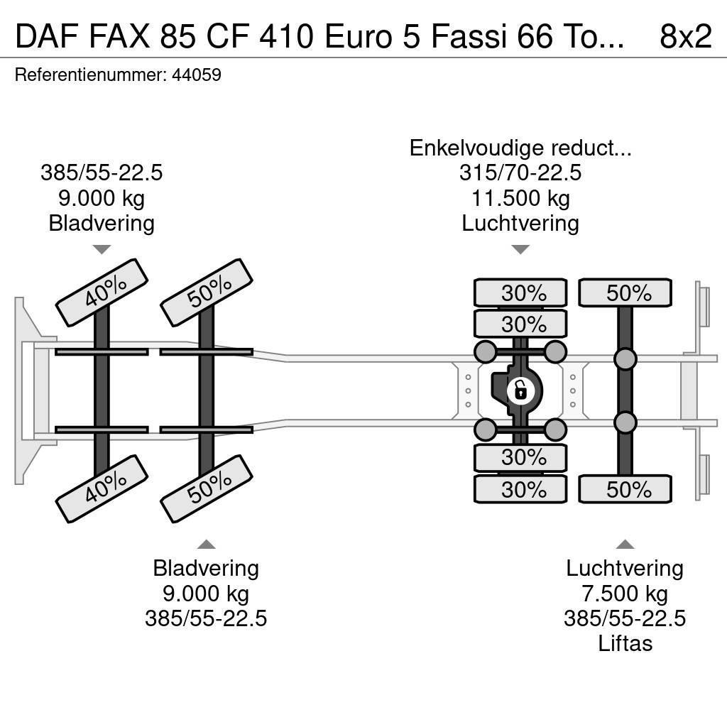 DAF FAX 85 CF 410 Euro 5 Fassi 66 Tonmeter laadkraan Yol-Arazi Tipi Vinçler (AT)