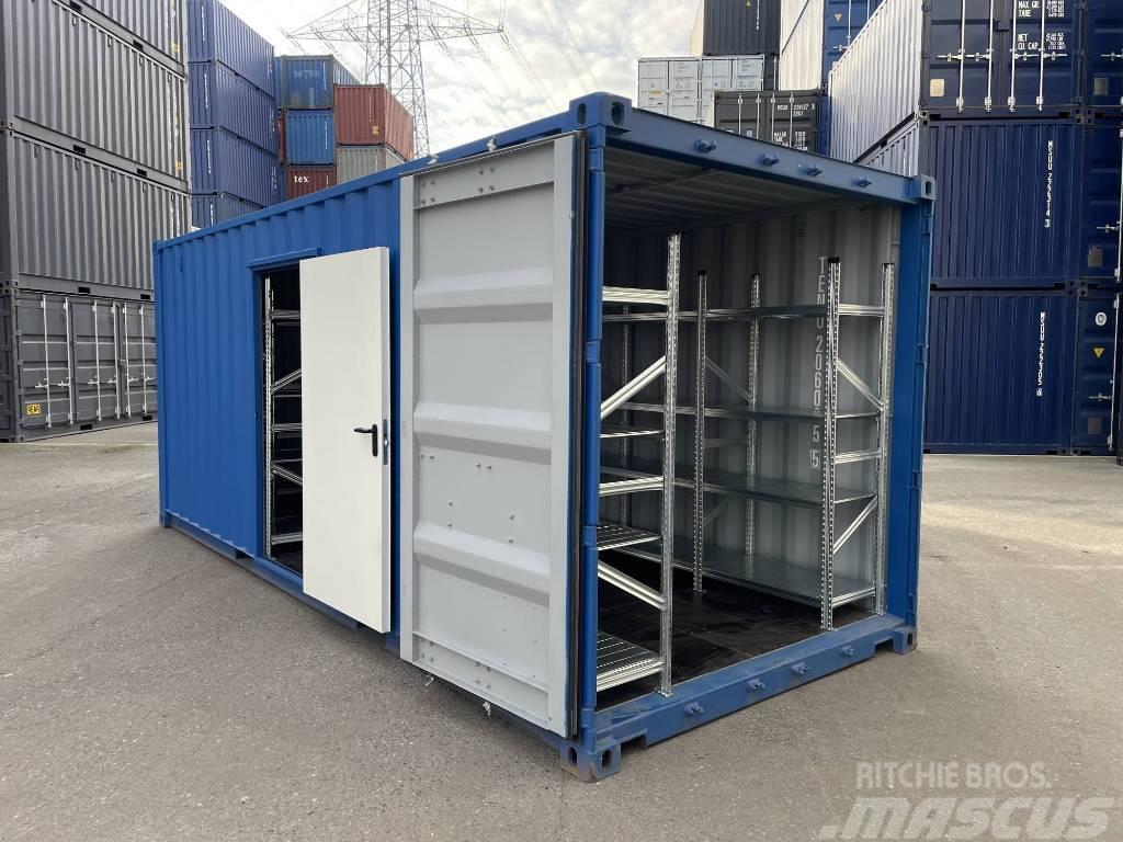  20' Lagercontainer mit Regalen, Licht, Seitentür Depolama konteynerleri