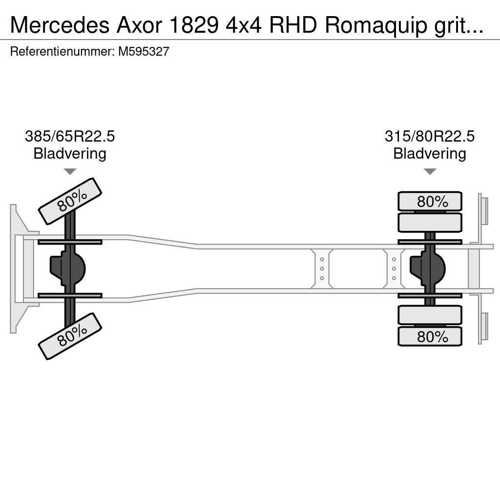 Mercedes-Benz Axor 1829 4x4 RHD Romaquip gritter / salt spreader Vidanjörler