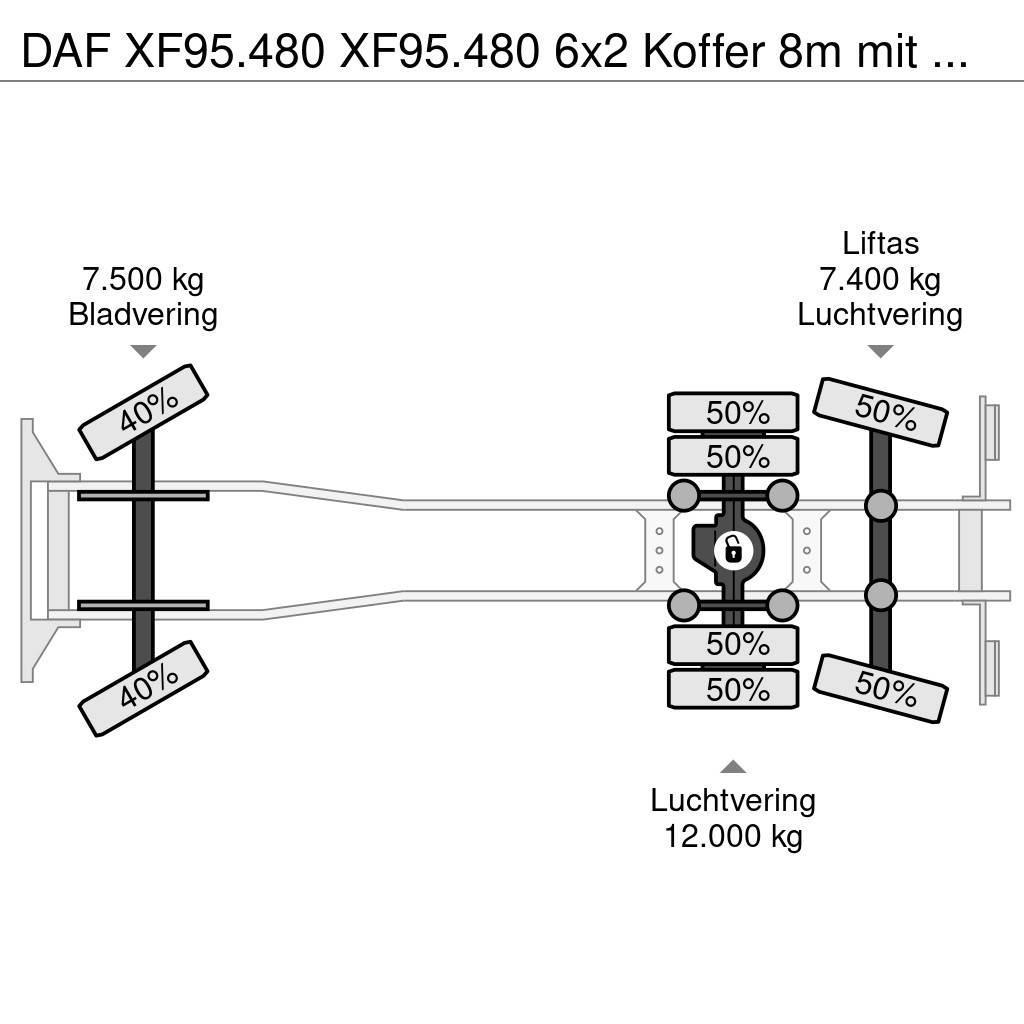 DAF XF95.480 XF95.480 6x2 Koffer 8m mit LBW Kapali kasa kamyonlar