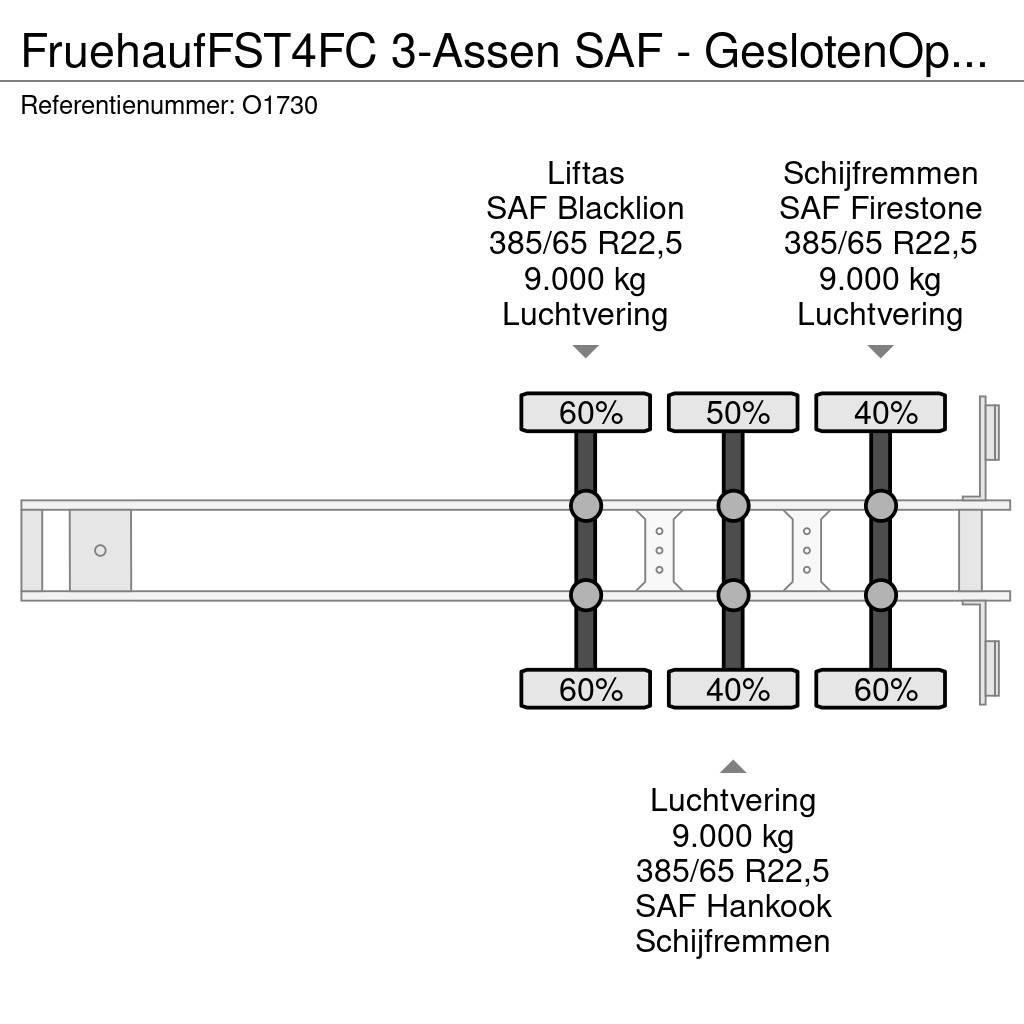 Fruehauf FST4FC 3-Assen SAF - GeslotenOpbouw + Laadklep 200 Kapali kasa yari römorklar